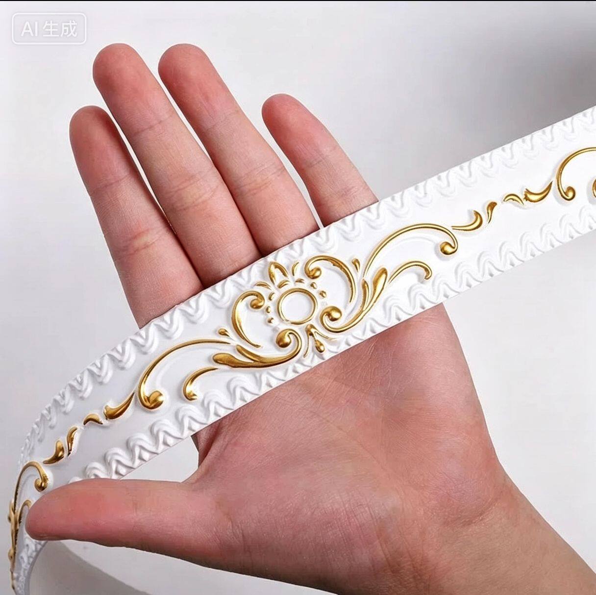 白描金pvc软线条镜子包边条自粘美边线卫生间镜子边框装饰背景墙