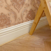 白色pvc踢脚线自粘塑料墙贴遮丑装 饰脱落修补地角线防水自己安装