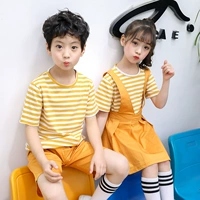 Dịch vụ làm vườn mẫu giáo mùa hè thiếu nhi lớp quần áo hợp xướng quần áo gió đại học Phiên bản Hàn Quốc của trang phục đồng phục trường tiểu học phù hợp - Đồng phục trường học / tùy chỉnh thực hiện đồ bộ bé gái