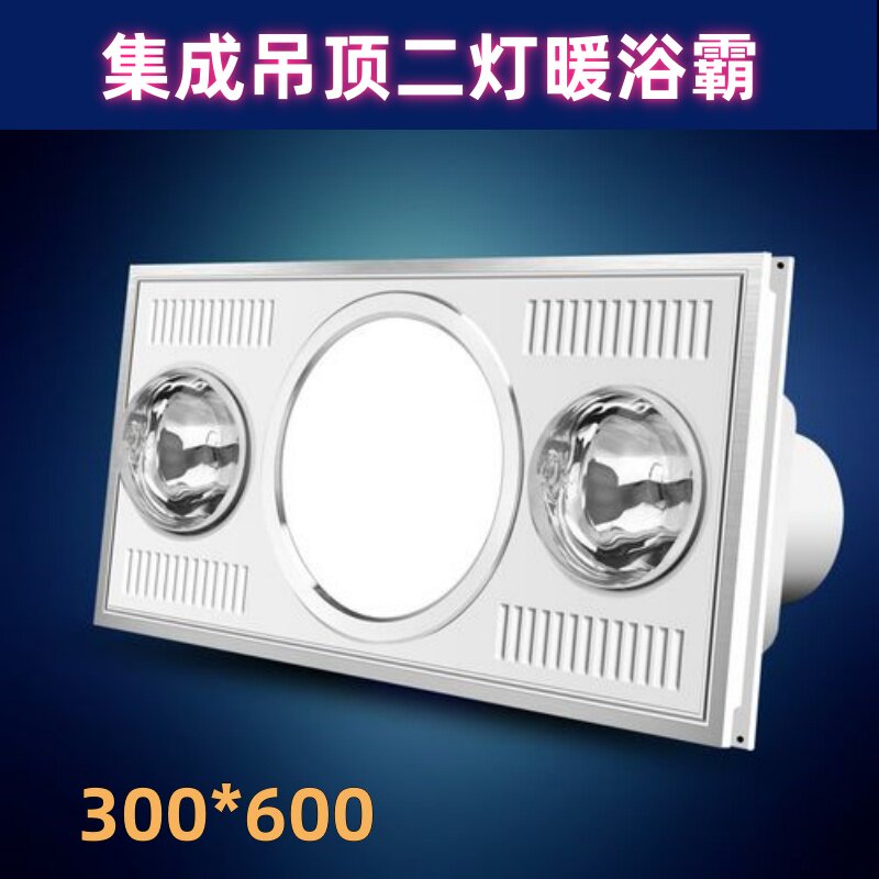 集成吊顶二灯暖多功能灯暖LED照明换气四灯取暖三合一取暖浴霸