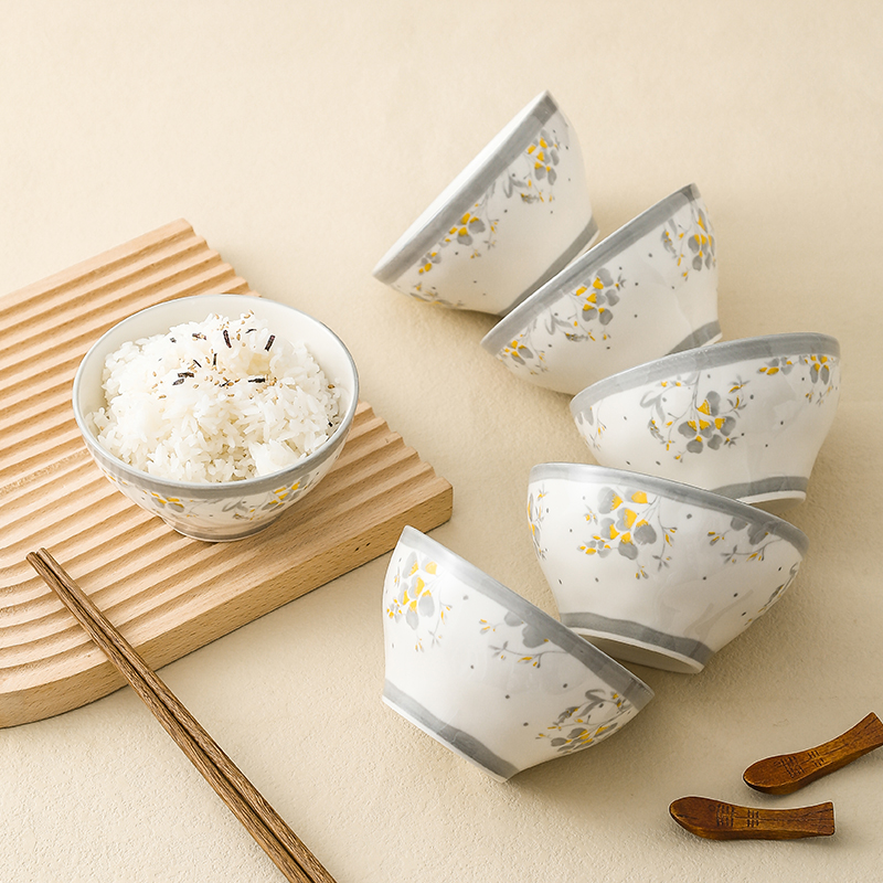 日式陶瓷米饭碗家用特别好看的碗碟餐具小碗5英寸吃饭碗2022新款