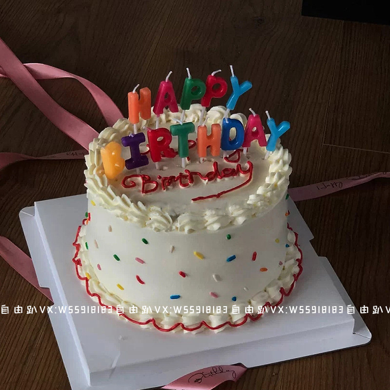 自由趴派对 韩国ins风小红书网红款英文字母彩色生日蛋糕蜡烛