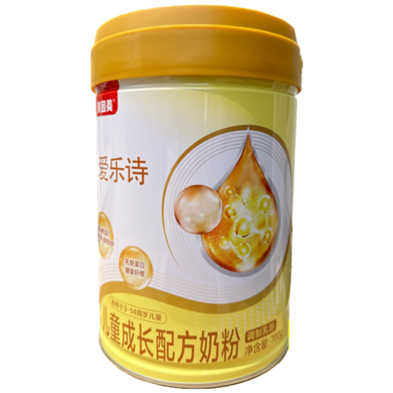 贝因美爱乐诗儿童成长配方奶粉700g罐装用于3-14岁27年9月到期