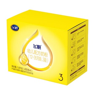 飞鹤飞帆3段幼儿配方奶粉1600g盒装四联包用于1-3岁25年10月生产
