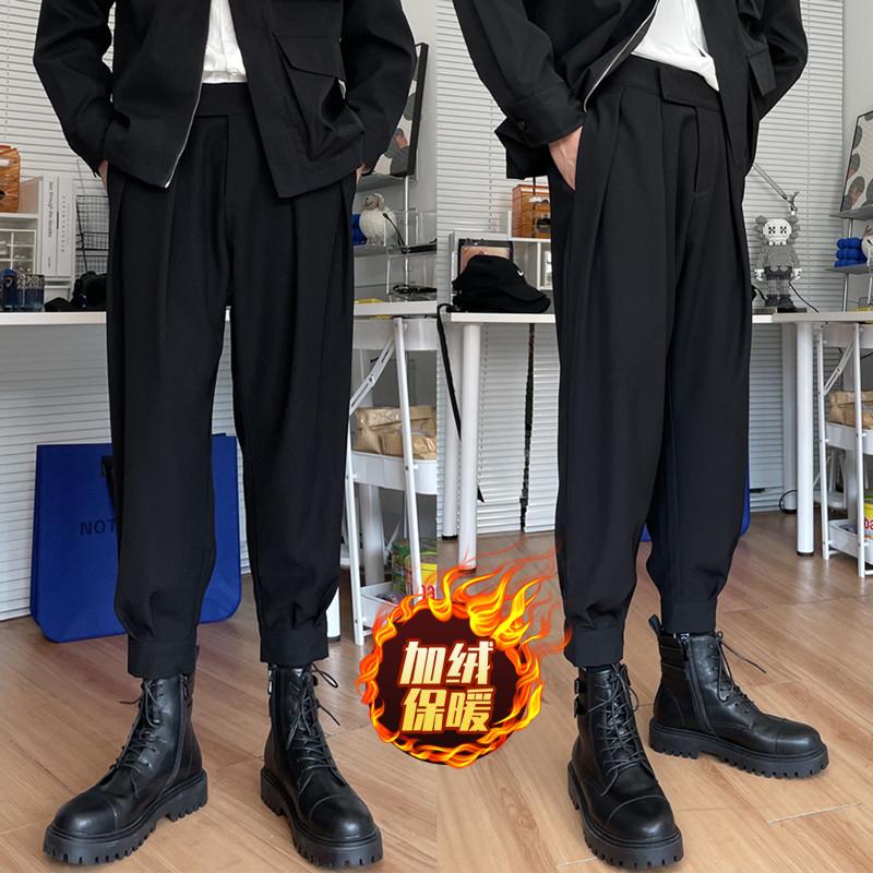 哈伦裤魔术贴痞帅休闲裤