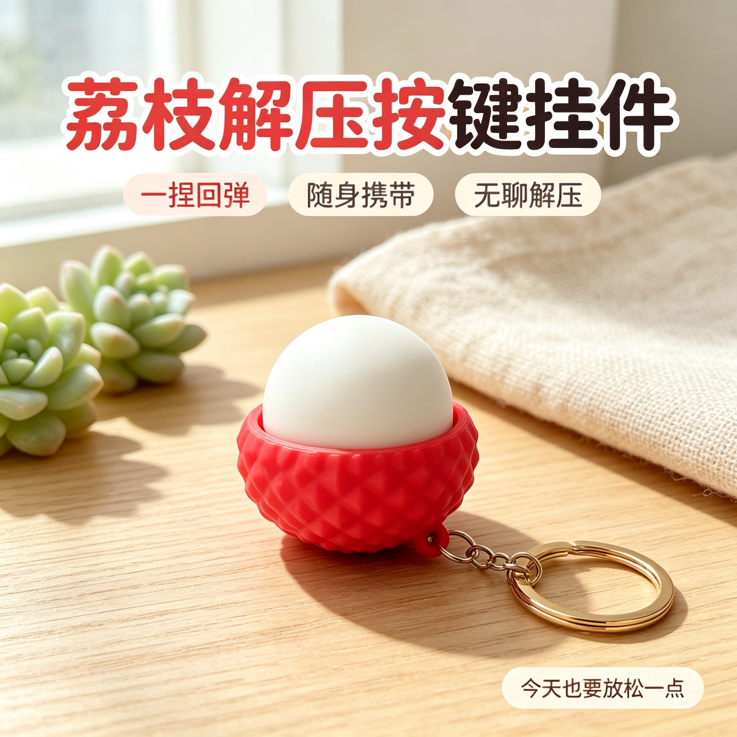 3D仿真荔枝按压解压捏捏乐