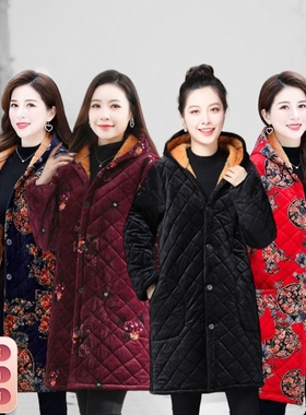 冬季新款女罩衣加厚工作服棉袄防寒服中长款厨房围裙长袖四川省服