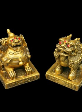 纯铜貔貅摆件一对客厅卧室店铺办公室桌装饰貔貅开业礼品包邮