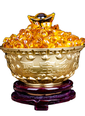 办公客厅摆件纯铜聚财宝中式