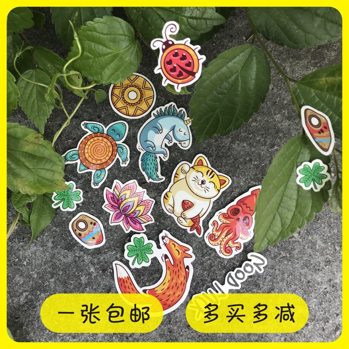 防水卡通可爱幸运图案纹身贴 男生女生good luck水转印贴花纸厂家