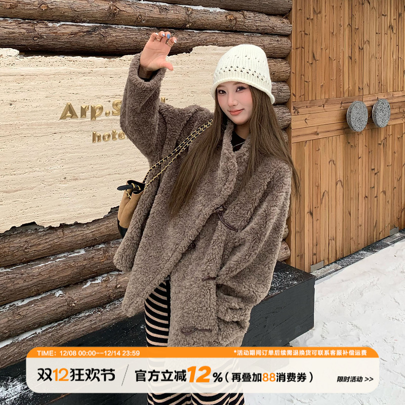 饭饭又饿了两面穿皮毛一体外套女