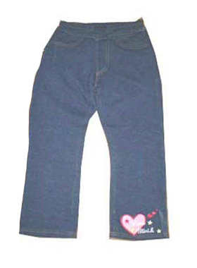 日单MINI-K蓝色针织仿牛仔裤110-R