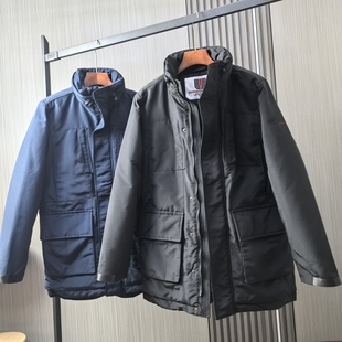 法国外贸零下抗寒保暖防风冬男加厚加绒中长工装 派克棉衣立领棉服
