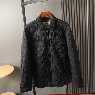 出口整单绗缝谷仓棉夹克北美秋冬户外男夹棉外套英伦复古菱格棉衣