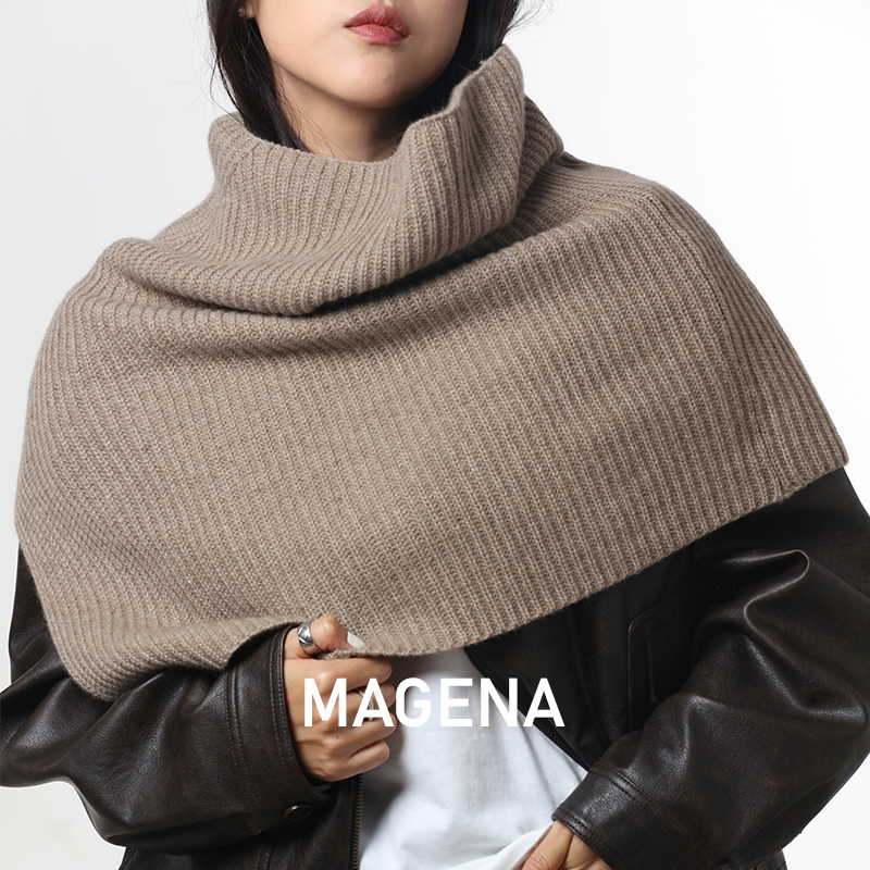 MAGENA小优雅 全羊绒韩版披肩 保暖加厚脖套柔软围脖围巾一体斗篷