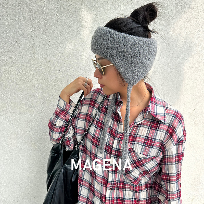 MAGENA灵动运动单品 进口阿尔巴卡可爱发带 保暖加厚针织护耳帽