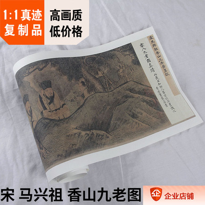 1:1宋 马兴祖 香山九老图27.2x234cm弗利尔美术馆藏画真迹复制品