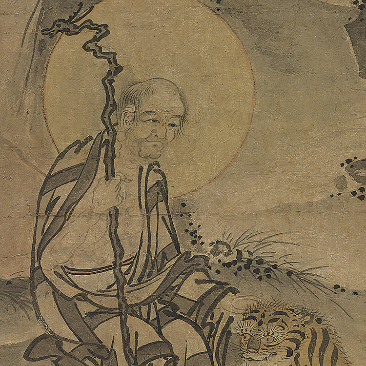 明 戴进 画罗汉图 真迹复制品26x79cm台北故宫收藏明代佛像罗汉画