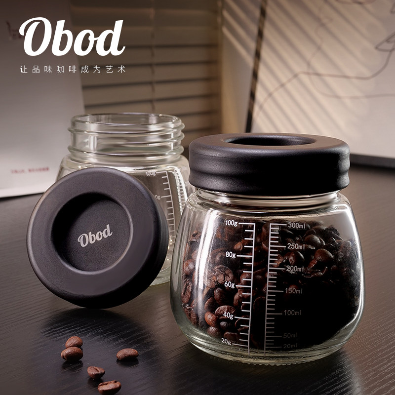Obod咖啡豆玻璃密封罐咖啡粉奶粉茶叶坚果零食茶叶保鲜储物罐家用,厨房/烹饪用具,密封罐,淘宝优惠券,粉丝福利购,淘宝优惠卷