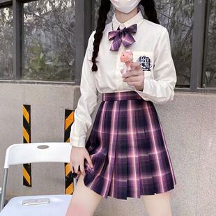 jk百褶裙学院风半身裙高腰显瘦少女格子裙夏季 短裙 六月 东临社