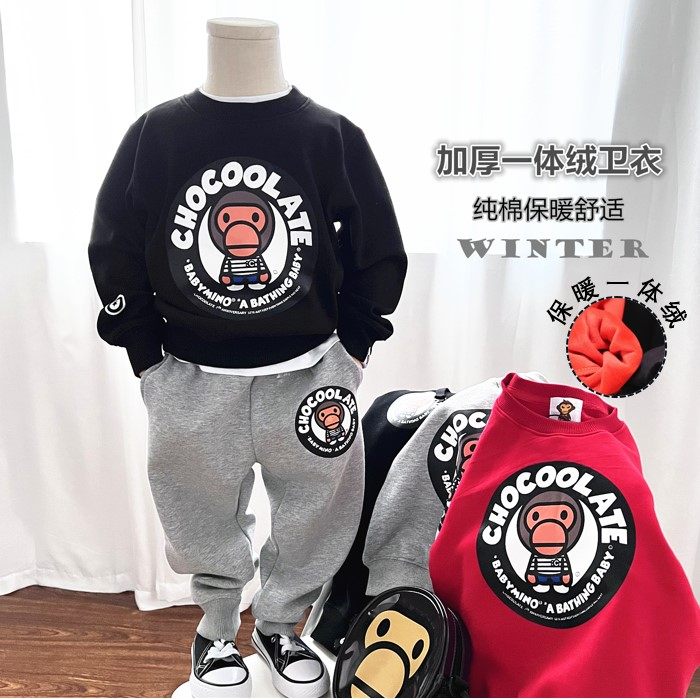 男童女童加绒卫衣秋冬潮牌儿童加厚纯棉圆领衫中小童宝宝运动上衣,童装/婴儿装/亲子装,卫衣/绒衫,淘宝优惠券,粉丝福利购,淘宝优惠卷