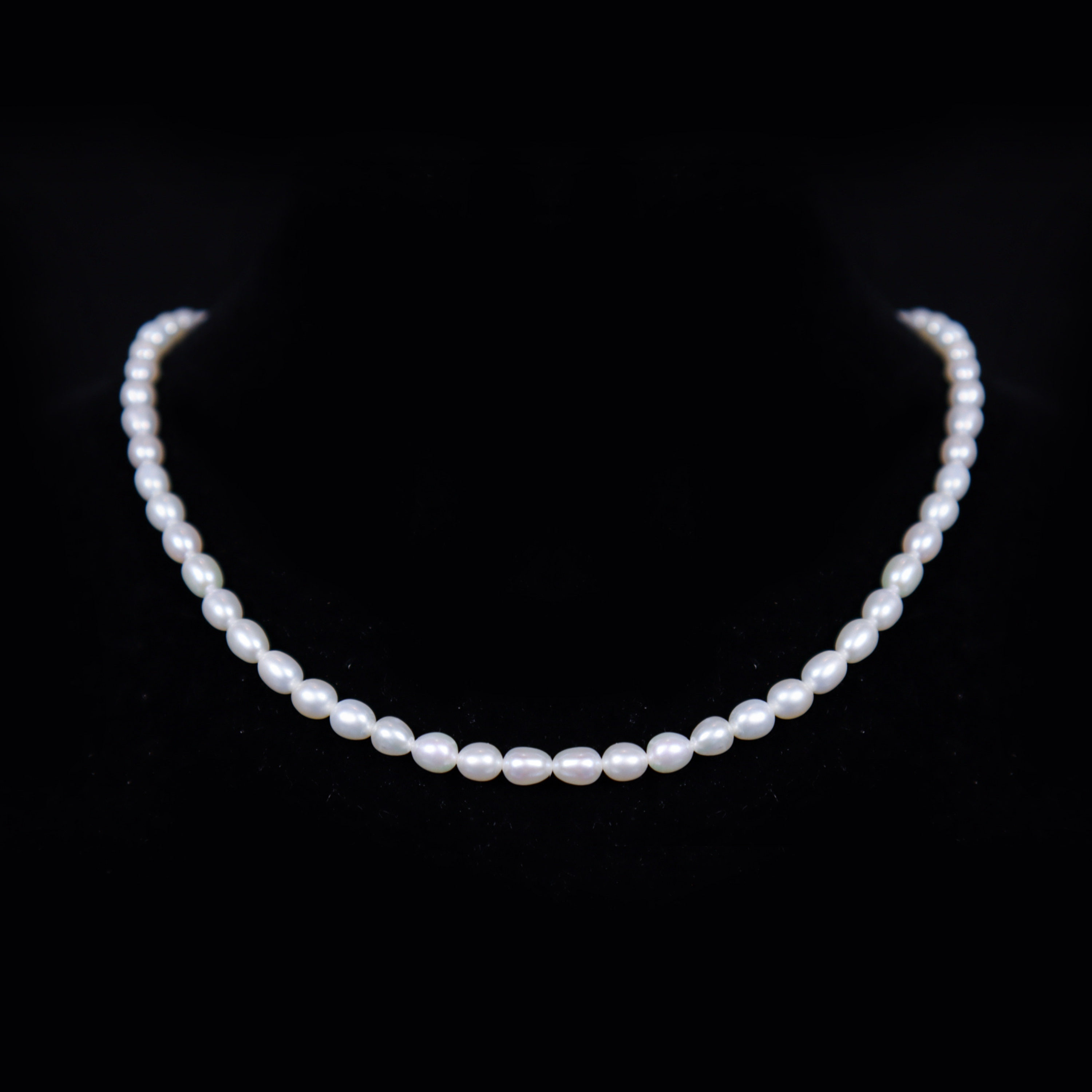 安伯曼淡水珍珠小米珍珠项链14k注金项链素链4mm左右