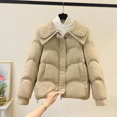 短款冬新款海军领可拆卸帽棉衣