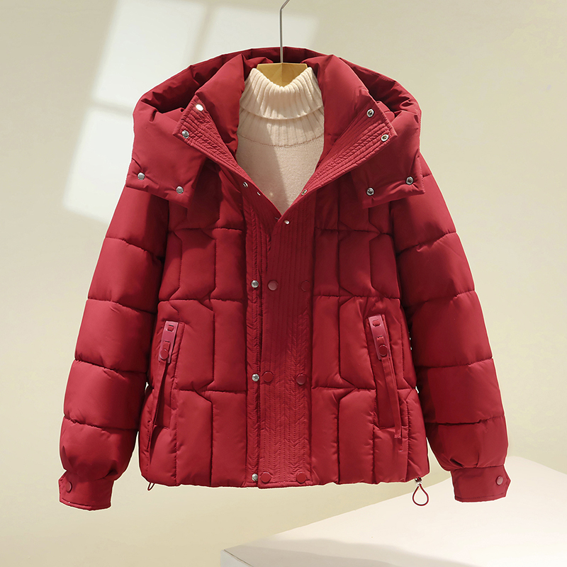 2025短款加厚羽绒棉衣女小个子面包服冬新款宽松连帽棉袄棉服外套