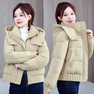 2025冬新款 小个子面包服显瘦棉袄棉服外套 连帽加厚羽绒棉衣女短款