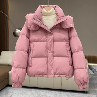 羽绒棉衣女外套 加厚棉服2025秋冬宽松韩版 连帽短款 小个子棉袄大码
