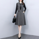 春秋新款 遮肉裙子 连衣裙女中长款 洋气减龄两件套无袖 坎肩外套长袖