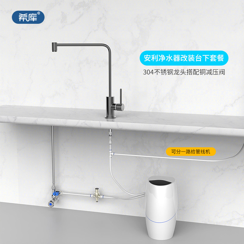 希库304不锈钢2分水龙头适用于安利净水器益之源台下改装配件分流