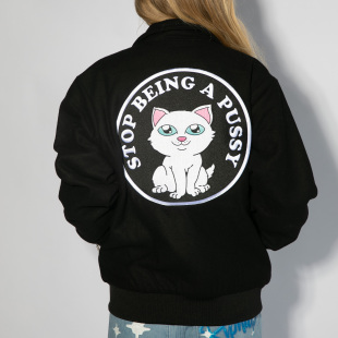 STOP BEING JACKET Ohh 贱猫夾 VARSITY 现货RIPNDIP PUSSY