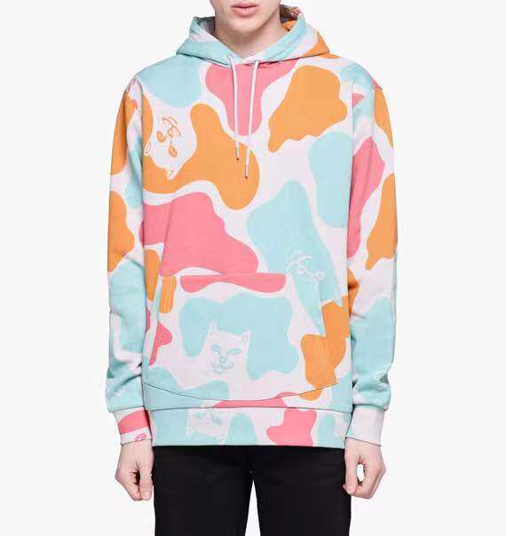 【Ohh】现货 RIPNDIP OVERSIZE  CAMO HOODIE 贱猫迷彩男女帽衫