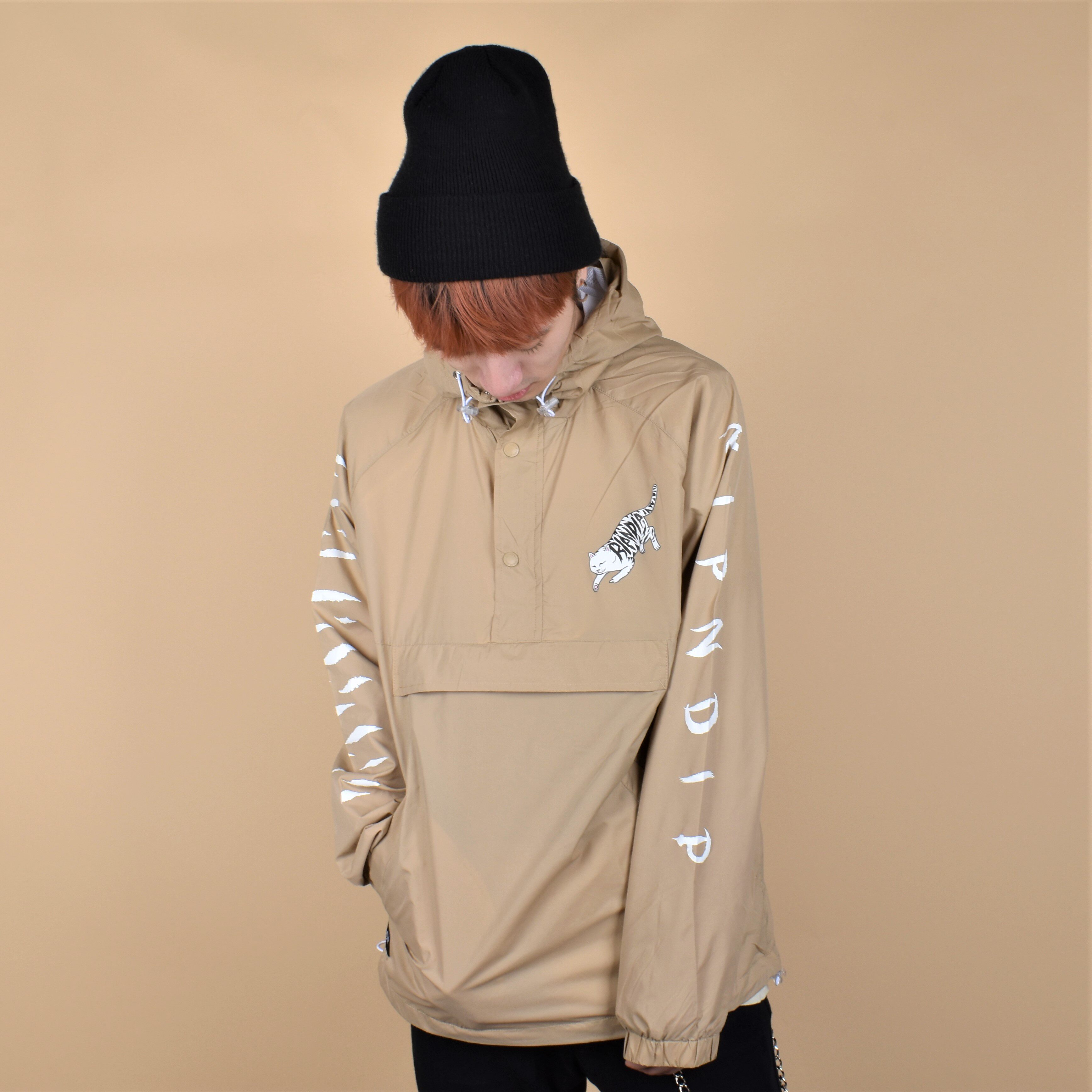 【Ohh】现货RIPNDIP TATTOO NERM HALF ZIP ANORAK美潮贱猫外套