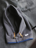 mama studio 日系户外可调节抽绳亲子连帽围脖字母刺绣摇粒绒保暖