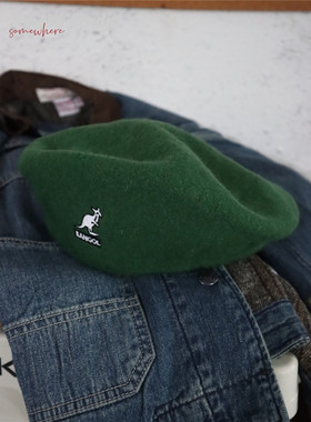 mama studio 秋冬季儿童袋鼠羊毛呢贝雷帽 亲子款潮范 复古画家帽