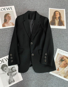 西装 外套女2025新款 春秋黑色休闲质感高级小众设计今年流行小西服