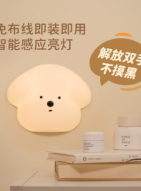 可爱小熊免布线即装感应床头灯