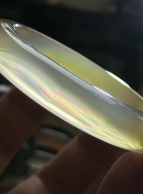 天然海洋玉髓黄冰高冰七彩极光彩虹光虹膜玛瑙手镯加厚透彩镯57口