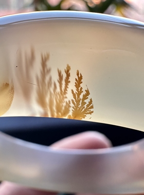 云臻阁天然海洋玉髓草花冰透意境杨柳风景玛瑙手镯飘花小草55口径