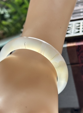 天然马料海洋玉髓高冰草花飘花清新款小草小花金飘冰透玛瑙手镯59