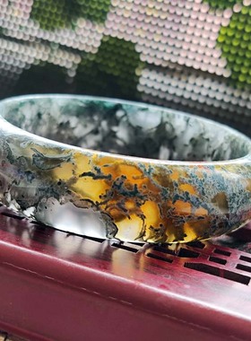 天然花卉纹理玛瑙手镯