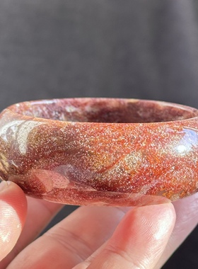 天然马料紫红草满天星飘雪原矿红水草红玛瑙手镯59口径