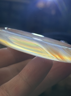 天然巴玉俏色红七彩极光彩虹光虹膜玛瑙手镯炫彩冰透飘逸纹理56口