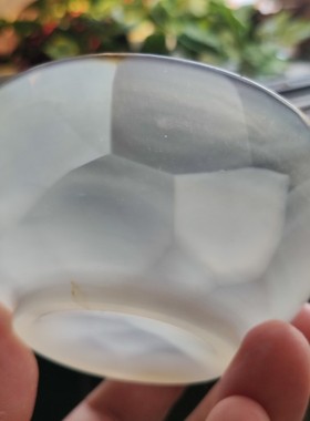 云臻阁马料高冰白冰鱼鳞纹玛瑙茶碗茶杯摆件观赏实用冰透清新茶具