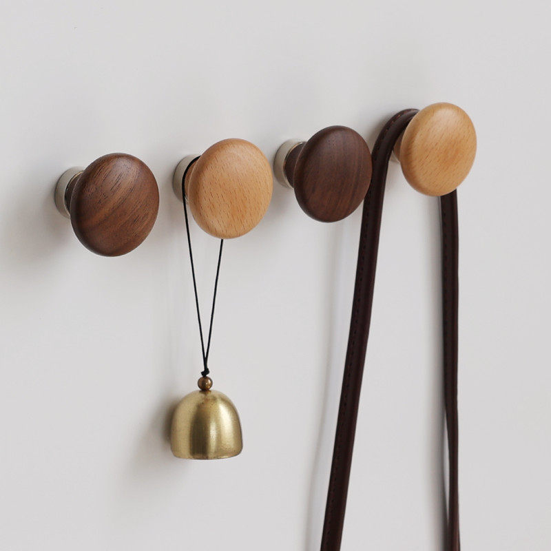 胡桃木实木磁吸挂钩入户门后装饰挂钩冰箱磁吸贴强力磁铁石免打孔,收纳整理,挂钩/粘钩,淘宝优惠券,粉丝福利购,淘宝优惠卷