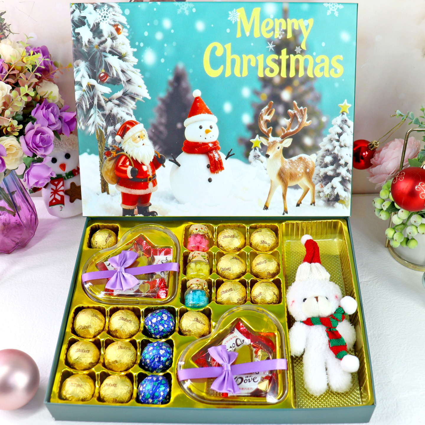 圣诞节礼物零食德芙巧克力礼盒装送男女朋友闺蜜儿童创意生日礼品