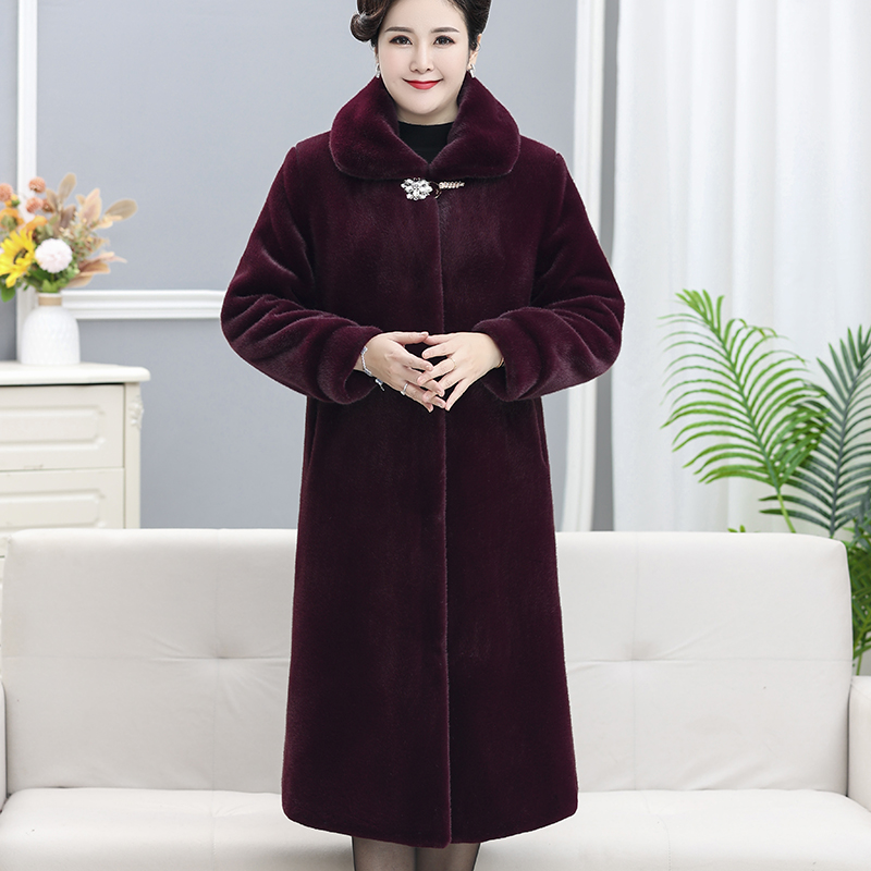 新款海宁貂皮大衣女长款