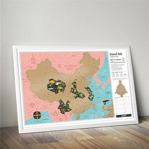topdot刮刮足迹记录打卡墙贴地图